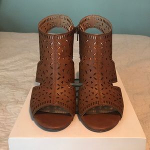 Tan XOXO open toe bootie